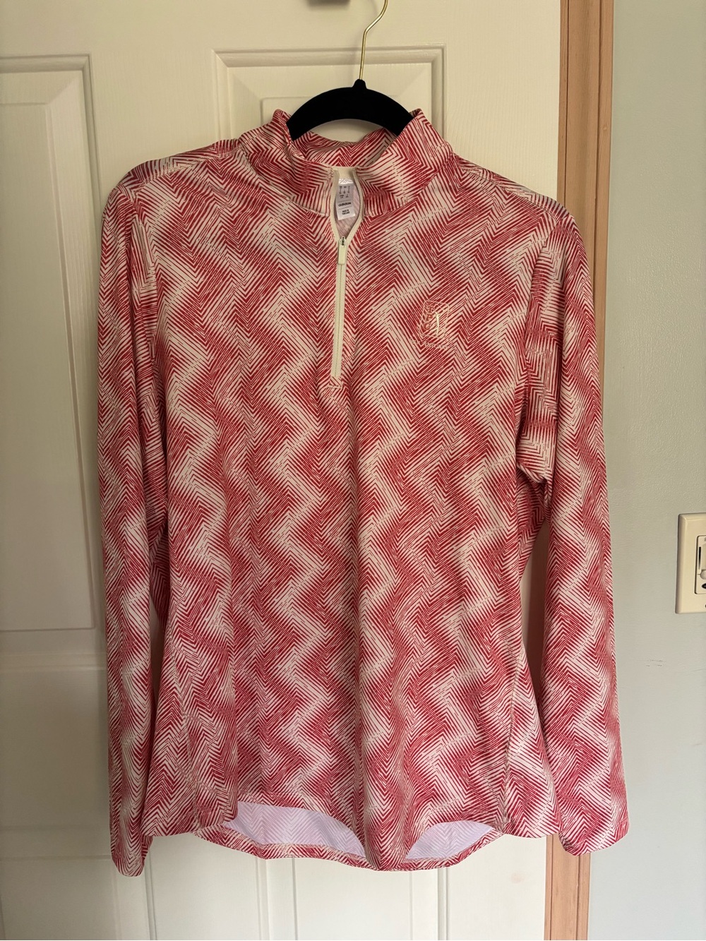 adidas Red and White Long-Sleeve Half-Zip from TPC San Antonio
